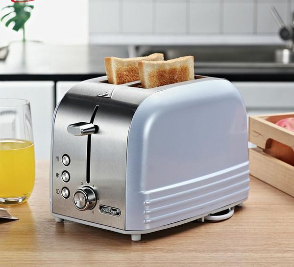 

bread makers 220v 900w 2 pieces machine breakfast toaster stainless steel 6gears baking reheat thaw 18.5x25.5cm