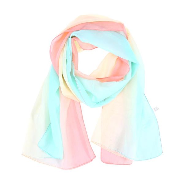

bandanas unique womens elegant scarves chiffon gradient color scarf (sky-blue and pink)