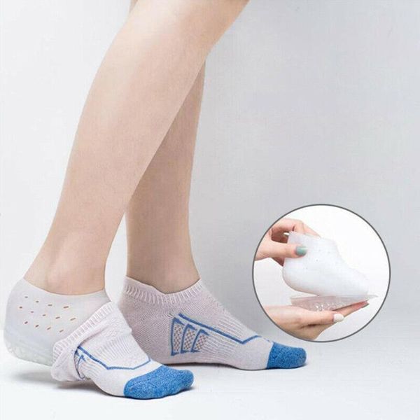 

shoes materials 1 pair pads lining comfortable hard wearing anti slip increased silicone invisible heightening pain relief heel insol, Black
