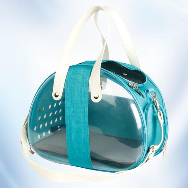 Assento de carro de cão cobre a bolsa portátil de gato único-ombro recipiente ao ar livre transportador azul