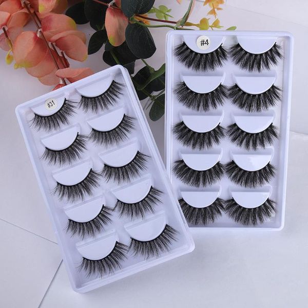 

false eyelashes 1set/5pair wholesales bulk wispy fluffy long fake lashes makeup extension tools for make up beauty eye