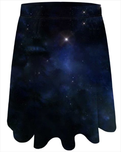 

skirts s-2xl space summer women's skirt 2021 high waist sewing student wave lovely sweet girl dance, Black