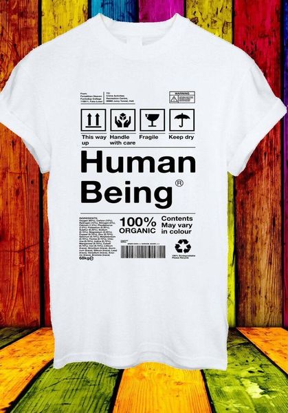 

100% organic human being fragile handle with care men women t-shirt 2746 men's t-shirts, White;black