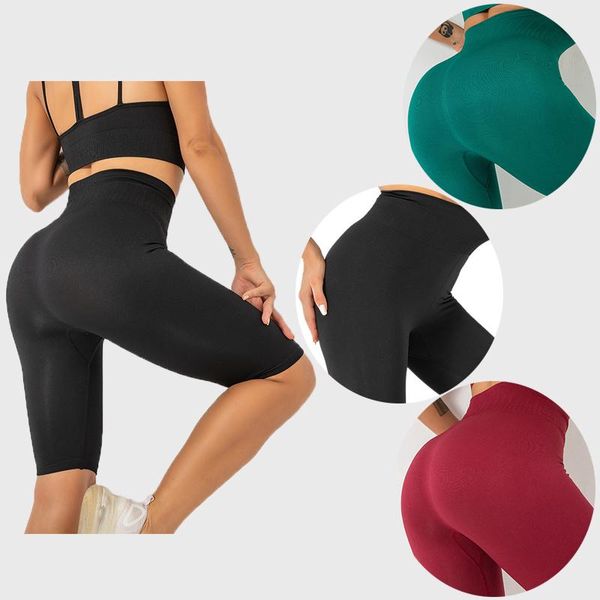 

running seamless shorts women push up high waist fitness slim workout 2021 yoga outfits, White;red