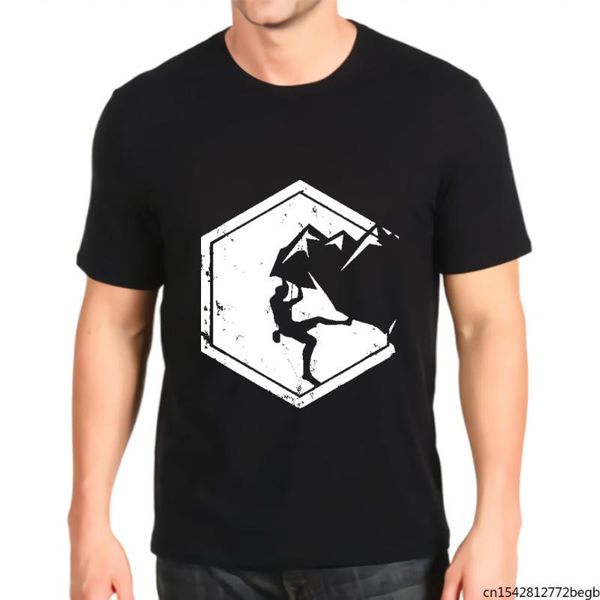 

men's t-shirts retro awesome rock mountain climber hiker t shirt, White;black