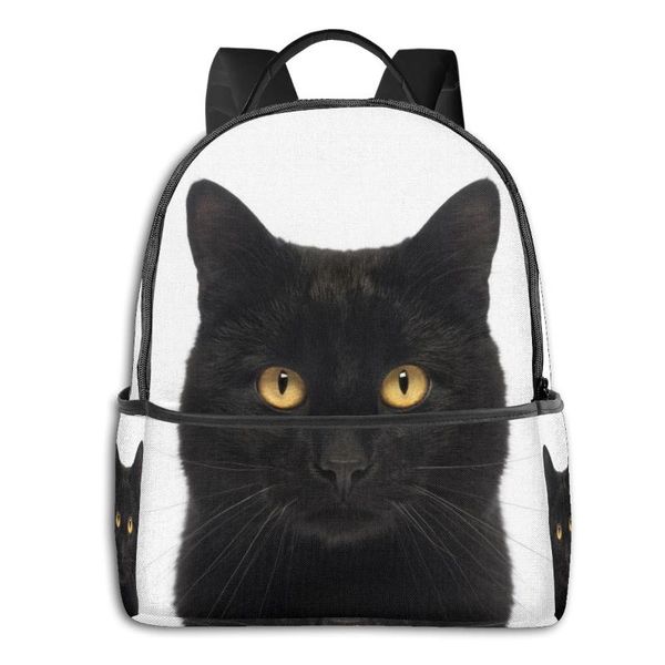 

backpack 2021 women men black cat image trend teenager school bag couples back pack travel