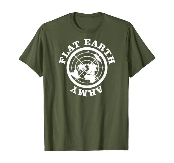 

flat earth army shirt, White;black
