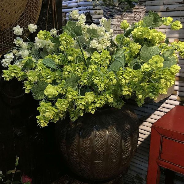 

decorative flowers & wreaths artificial flower pineapple branch fake silk hops plant wedding home floral decor
