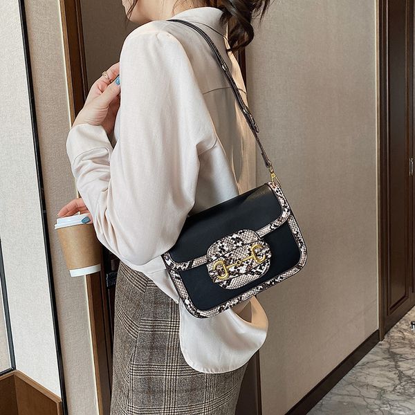 

luxury handbags minority saddle women's 2021 new fashion contrast color single shoulder messenger bag fashion small square bag