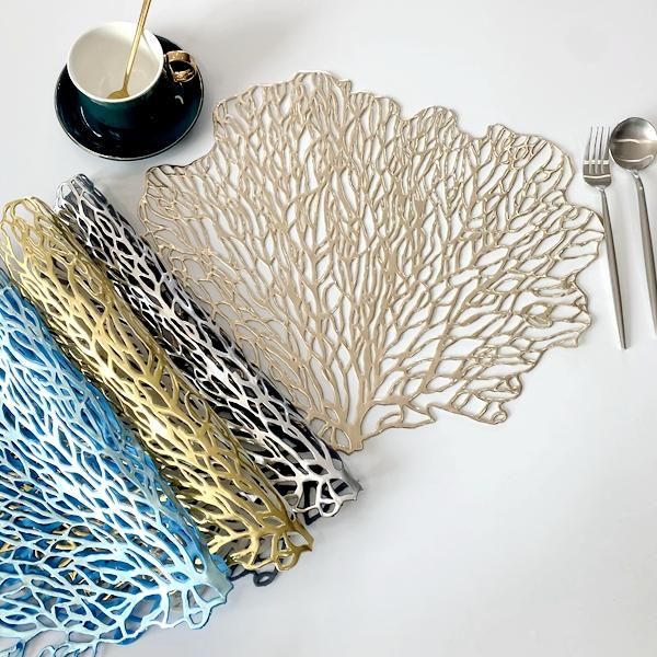 

mats & pads 1pcs flower shape pvc placemat table steak pad anti-scalding insulation ins nordic el restaurant home decor