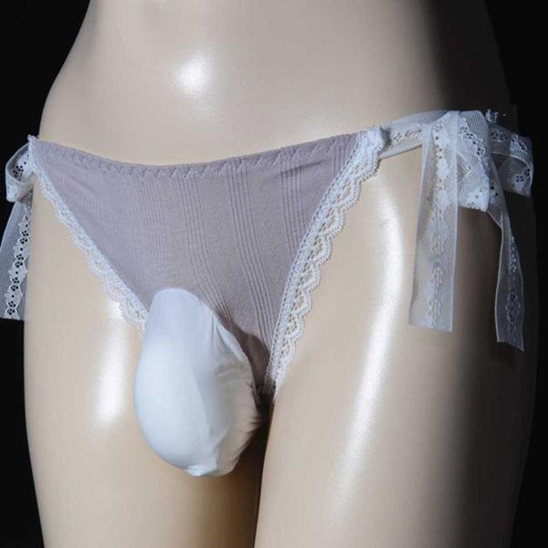 

underpants men lace bikini brief sissy pouch panties g-string thong underwear knickers fashion bottom shorts pant gays clothes pantie, Black;white