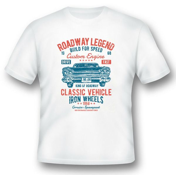 

roadway legend built for speed black or white tee shirt, White;black