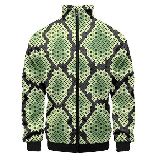 

men's jackets lcfa brand man diamond snake skin green zip jacket 3d harajuku oversized zipper coat printed cartoon fitness sweatshirt, Black;brown