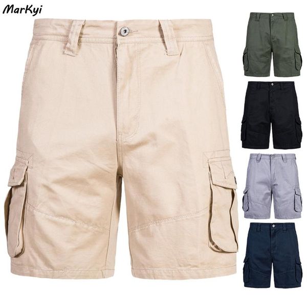 

markyi 2021 solid tactical shorts men cotton loose work casual short pants plus size mens military cargo men's, White;black