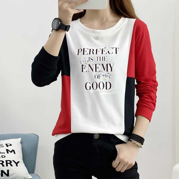 

plus size print pullovers patchwork sweatshirt women long sleeve oversized hoodie clothes autumn sweat femme sudadera mujer 210615, Black