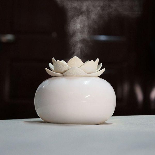 

fragrance lamps 200ml ceramic ultrasonic aroma humidifier air diffuser simplicity lotus purifier atomizer essential oil