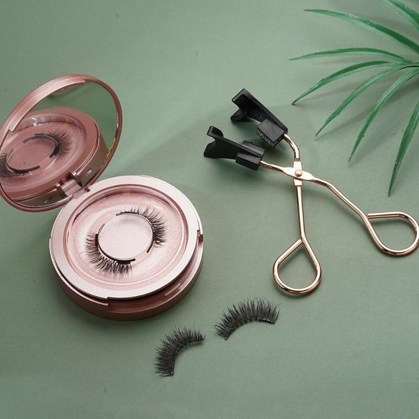 

false eyelashes magnetic set with clip densely lined natural thick hard