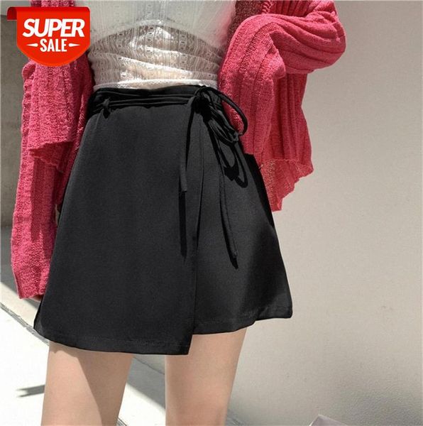 

half-length pants women's high waist a-line short wild ins tide #jg1m, Black;gray
