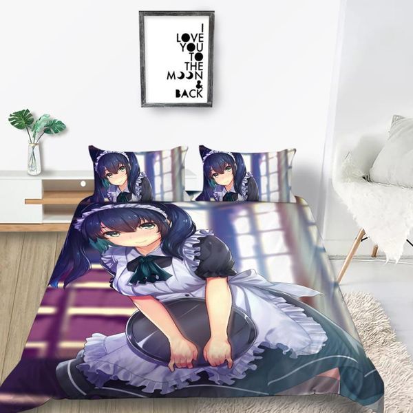 

bedding sets anime figure girls set comforter cartoon kids 3d print luxury  king single duvet cover home textile decor cute