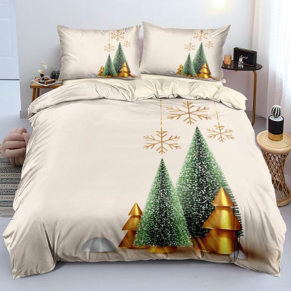 

marry christmas tree duvet/quilt/comforter cover pillow sham set xmas bed linens king  twin bedding sets white bedspread