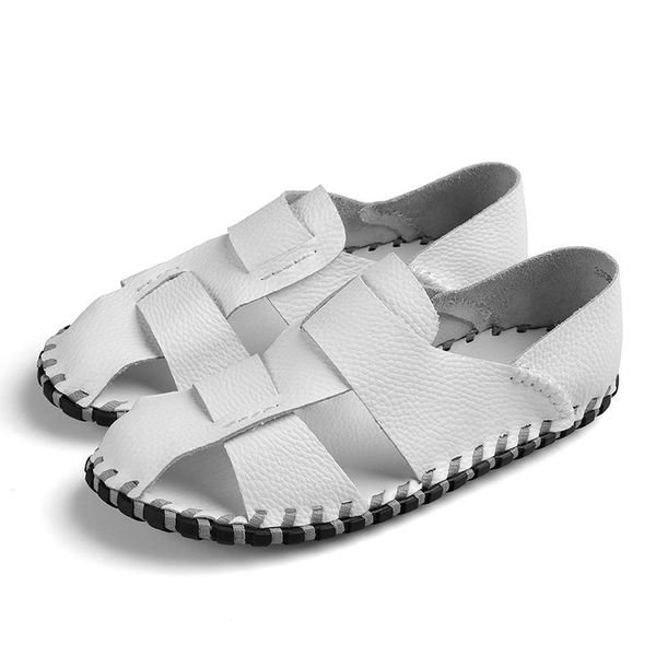 

sandals zandalias verano sandali piel para da rasteira ete couro outdoor transpirables heren homme men beach work man de cuir, Black