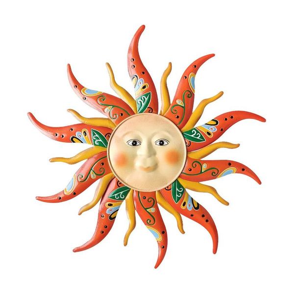 

decorative objects & figurines 3d unique sun wall art decoration metal wrought paint function waterproof ornaments for courtyards garden bac