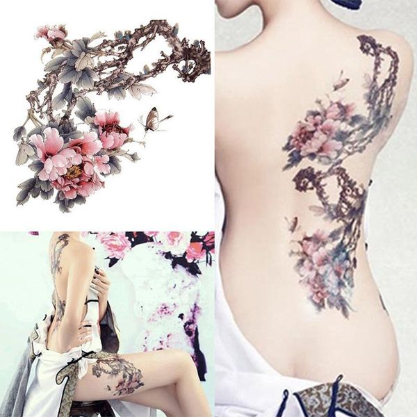 

temporary tattoos creative tattoo stickers flower pattern large removable sticker waterproof