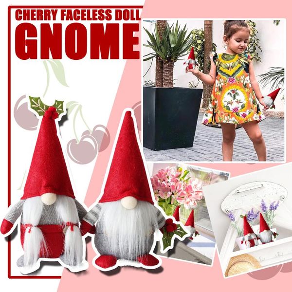 

summer dwarf gnome gift cherrys handmade faceless doll home decor plush ornament vintage wedding decoration toy model decorative objects & f