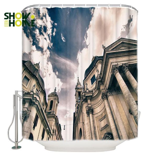 

shower curtain look up classical street italy bathroom decor curtains