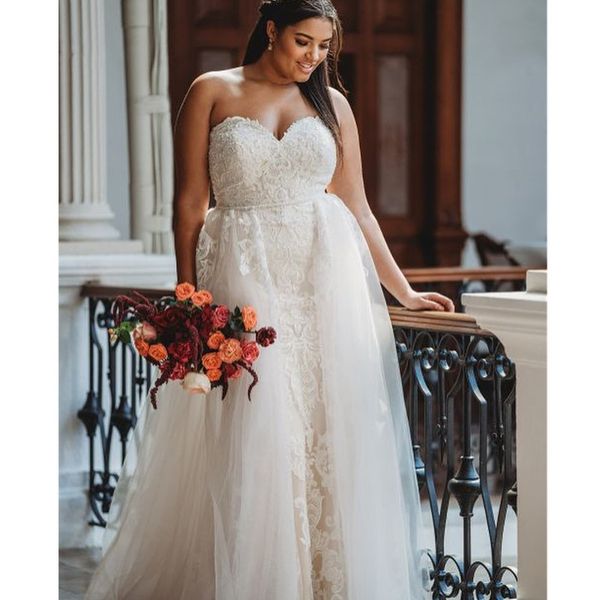 

overskirts wedding dresses straples full lace a-line long bridal dress, White