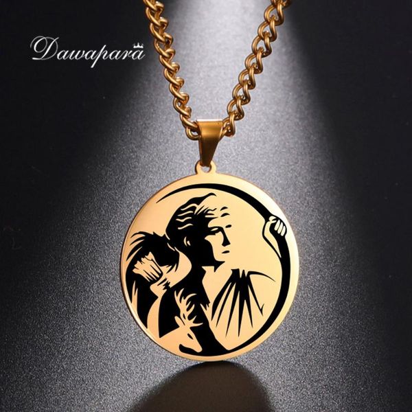 

dawapara goddess of the hunt and archery necklace ancient greek mythology stainless steel jewelry gifts pendant necklaces, Silver