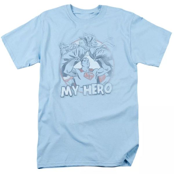 

Superman My Hero "Light Blue" T-Shirt DC Comics Sizes S-3X NEW, White;black