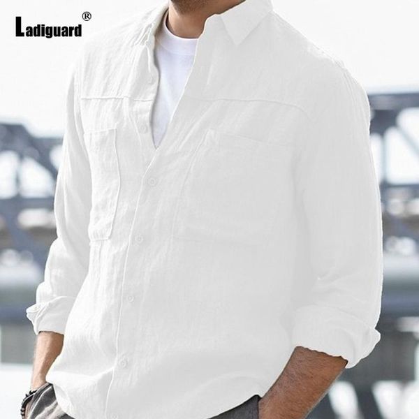 

men's casual shirts long sleeve mens eleagnt leisure clothing 2021 summer basic shirt white blouse plus size man open stitch, White;black