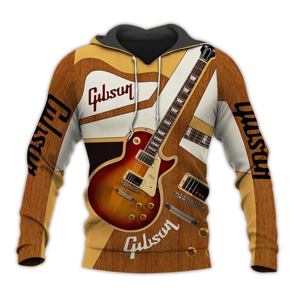 Erkek Hoodies Tişörtü 2021 Moda Harajuku Kazak Güzel Elektro Gitar 3D Baskılı Hoodie Unisex Rahat Fermuar Adam Ceket Top