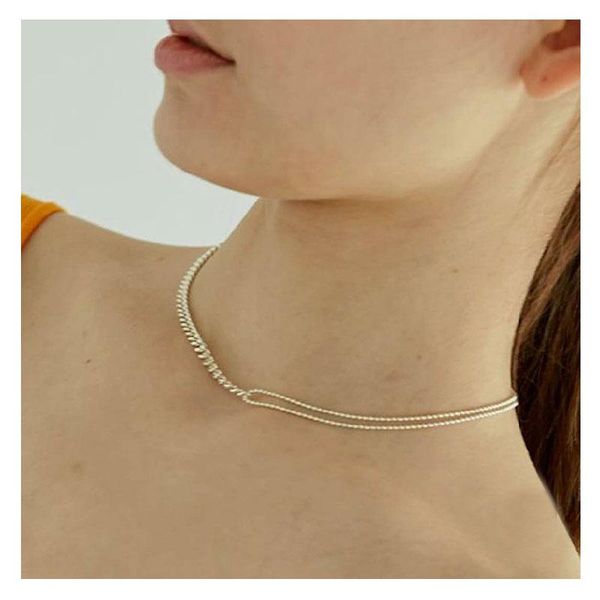 

chokers hahagirl fashion metal geometry chain choker necklace for women bohemian trendy gold color party gift jewelry, Golden;silver