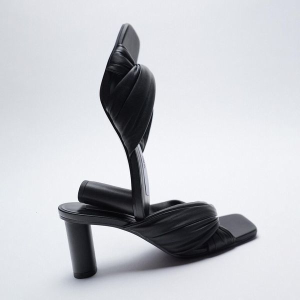 

slippers designer shoes new arrival summer black square toe thick heel sandals peep-toe cross female big yards 87yh