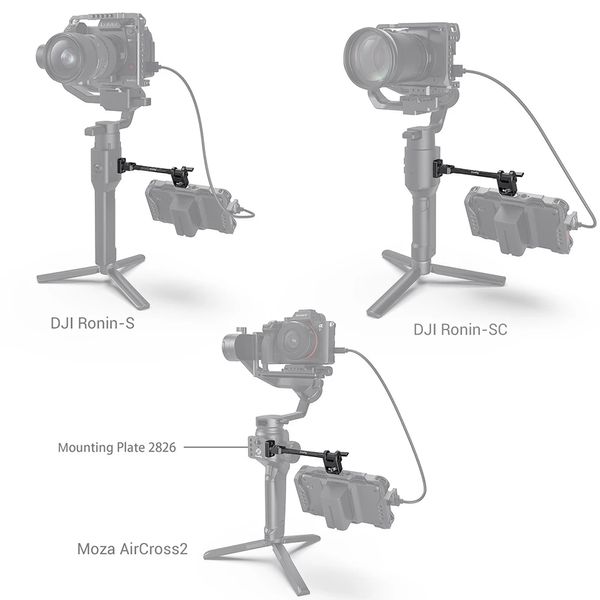 Monitor ajustável tripé cabeças suporte de câmera montagem para dji RONIN-S/ronin sc zhiyun guindaste 3/guindaste 3s/ WEEBILL-S moza aircross 2 gimbals