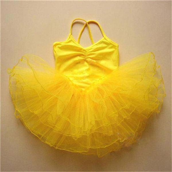 

girl's dresses candy color leopard dress kids bow roupa de ballet tutu style professional ballroom children's & girls dance, Red;yellow