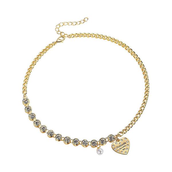 

chains fashion simple love necklace personality cool sweater chain light luxury clavicle niche design neck, Silver