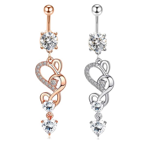 

belly button rings surgical steel navel piercing women men body beach jewelry barbell drop dangle, Silver