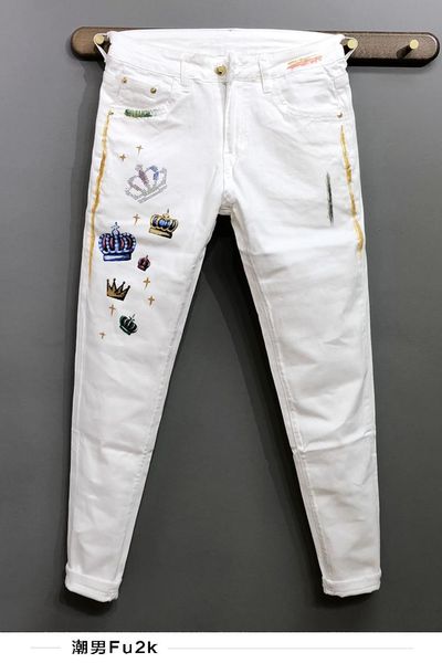 

men's jeans wz0816 fashion 2021 runway luxury european design party style clothing, Blue