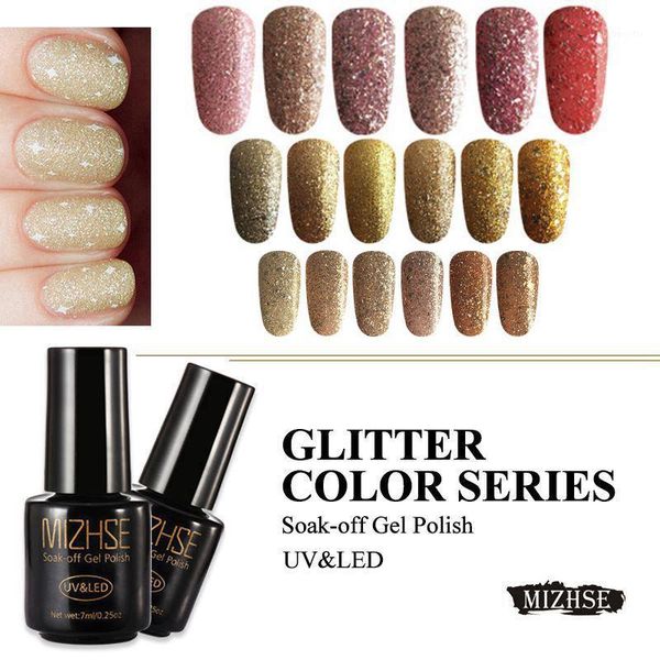 

glitter gel nail polish holographic uv varnish rose gold diamond laser sequins art coat1, Red;pink
