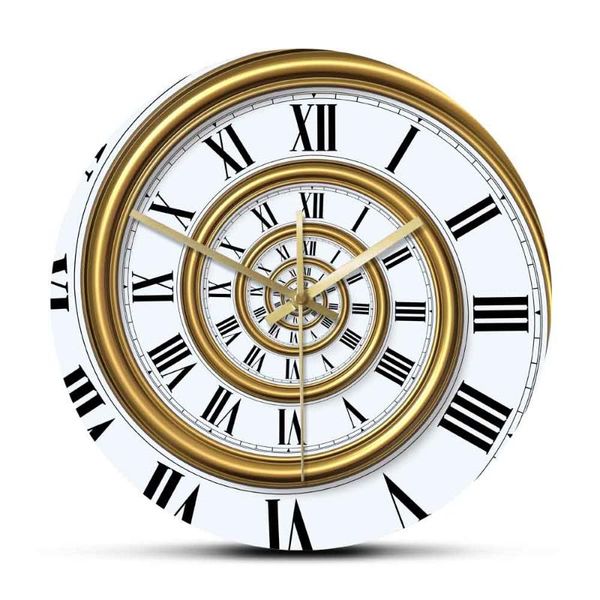 

effect intage gyroidal roman numerals abstractionism spiral acrylic wall clock v printed hanging watch timepiece clocks