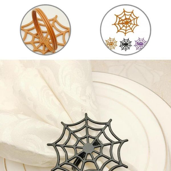 

napkin rings long lasting portable spiderweb buckle halloween decor for wedding