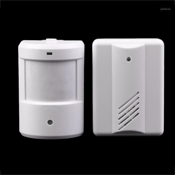 

wireless ir remote security doorbell alarm system detector driveway garage infrared motion sensor white1