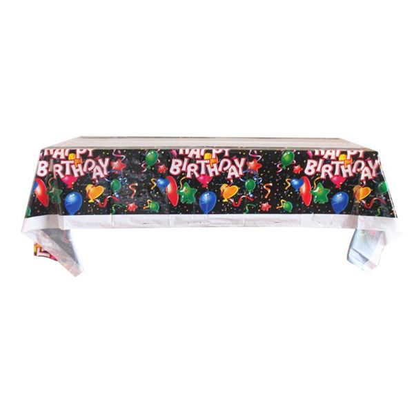 

table cloth 108x180cm ballon printed disposable tablecloth pe party supplies black