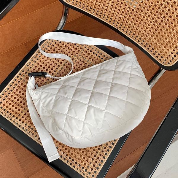 

evening bags 2021 winter zipper women's hobo bag quilting nylon ladies handbags ling plaid female middle crossbody shoulder wholesale