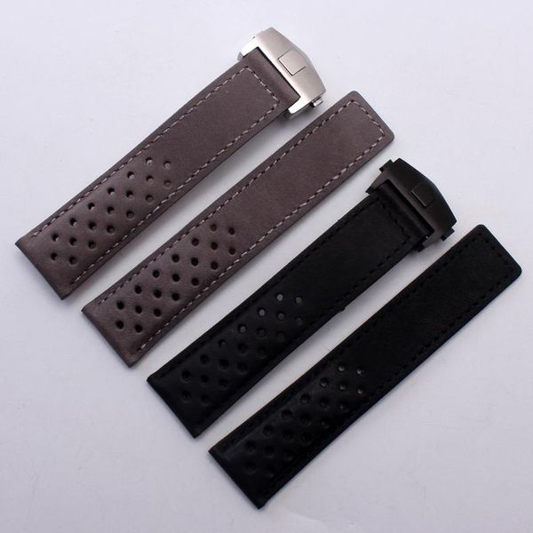 

watch bands genuine leather strap 22 mm brown accessories pattern scrub bracelet, Black;brown