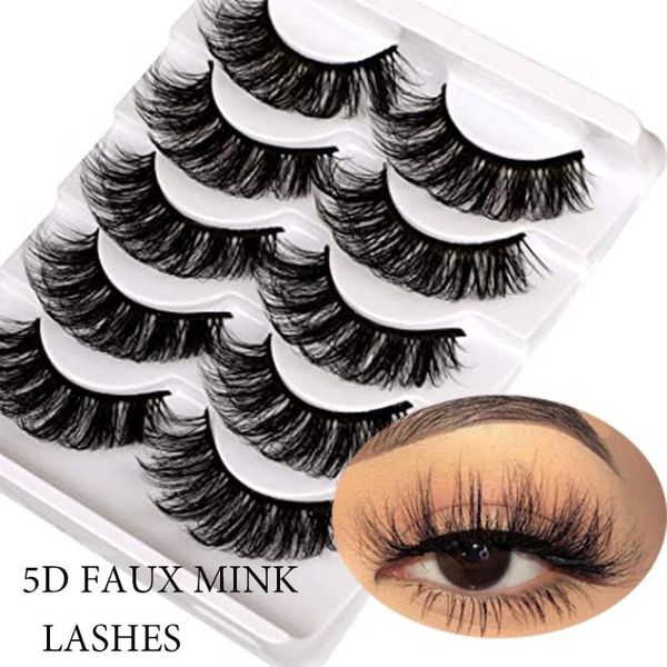 

false eyelashes soft band handmade craft cruelty-5d faux mink 20mm natural wispy fluffy eye lashes