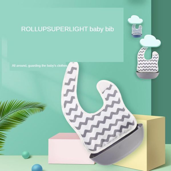 

ergonomics waterproof washable baby eating bib stereo ultra-light meal pocket child large saliva bibs & burp cloths